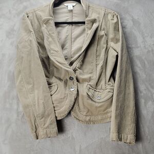WHITE HOUSE BLACK MARKET | 12 WOMEN'S | COURDOROY  CROP JACKET in TAN RN 111459